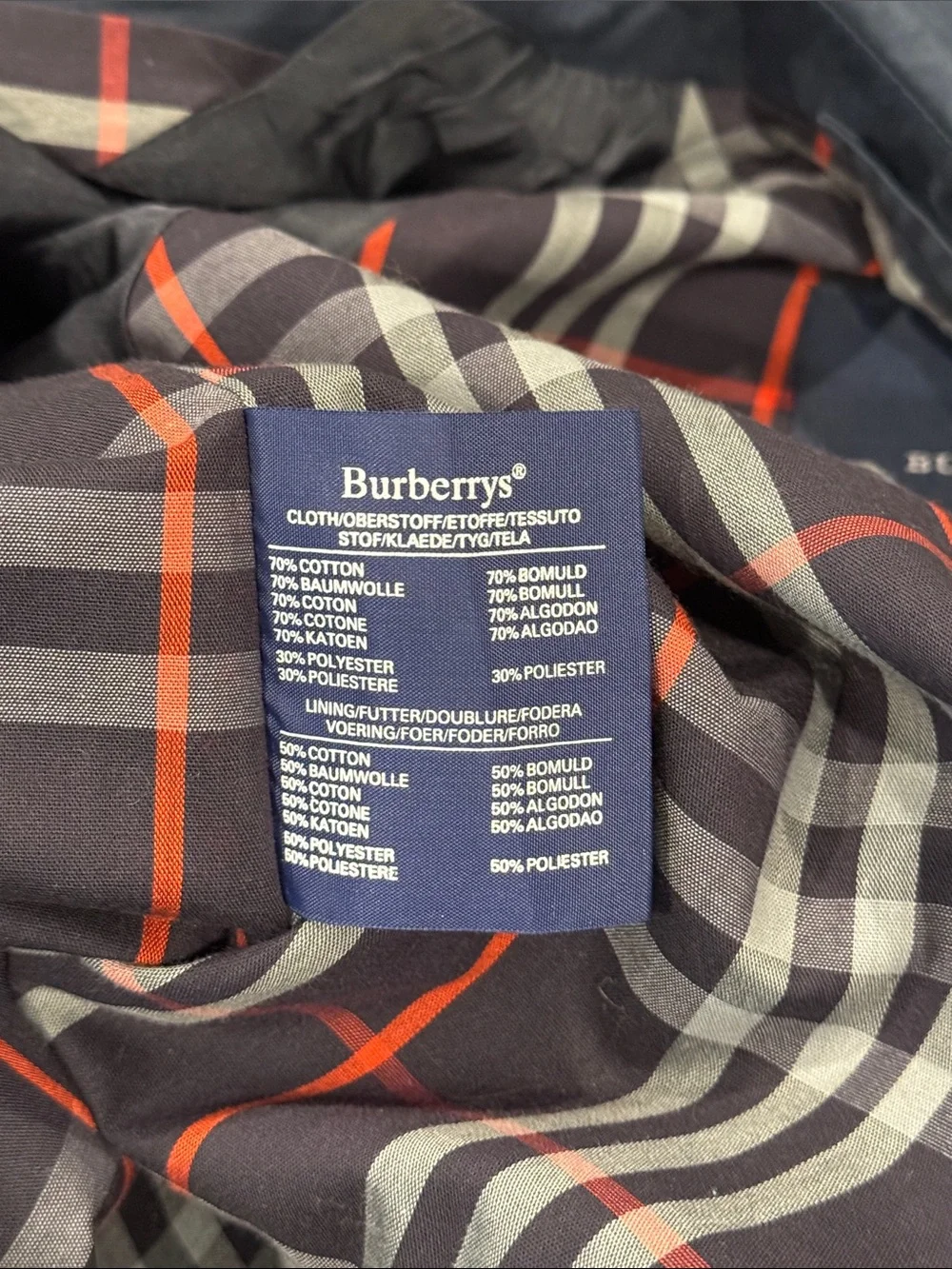 Burberry London Rain Jacket Trench Coat Removable Hood Belted Navy Women’s - Picture 13 of 14